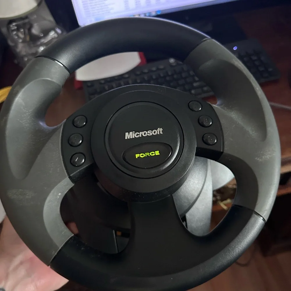 Vintage Microsoft Sidewinder Force Feedback Wheel & Pedals